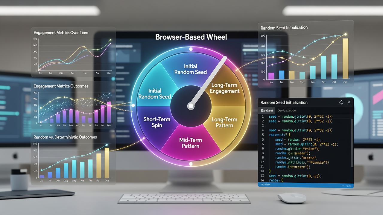 Data visualization of engagement metrics over time in wheel simulation platforms